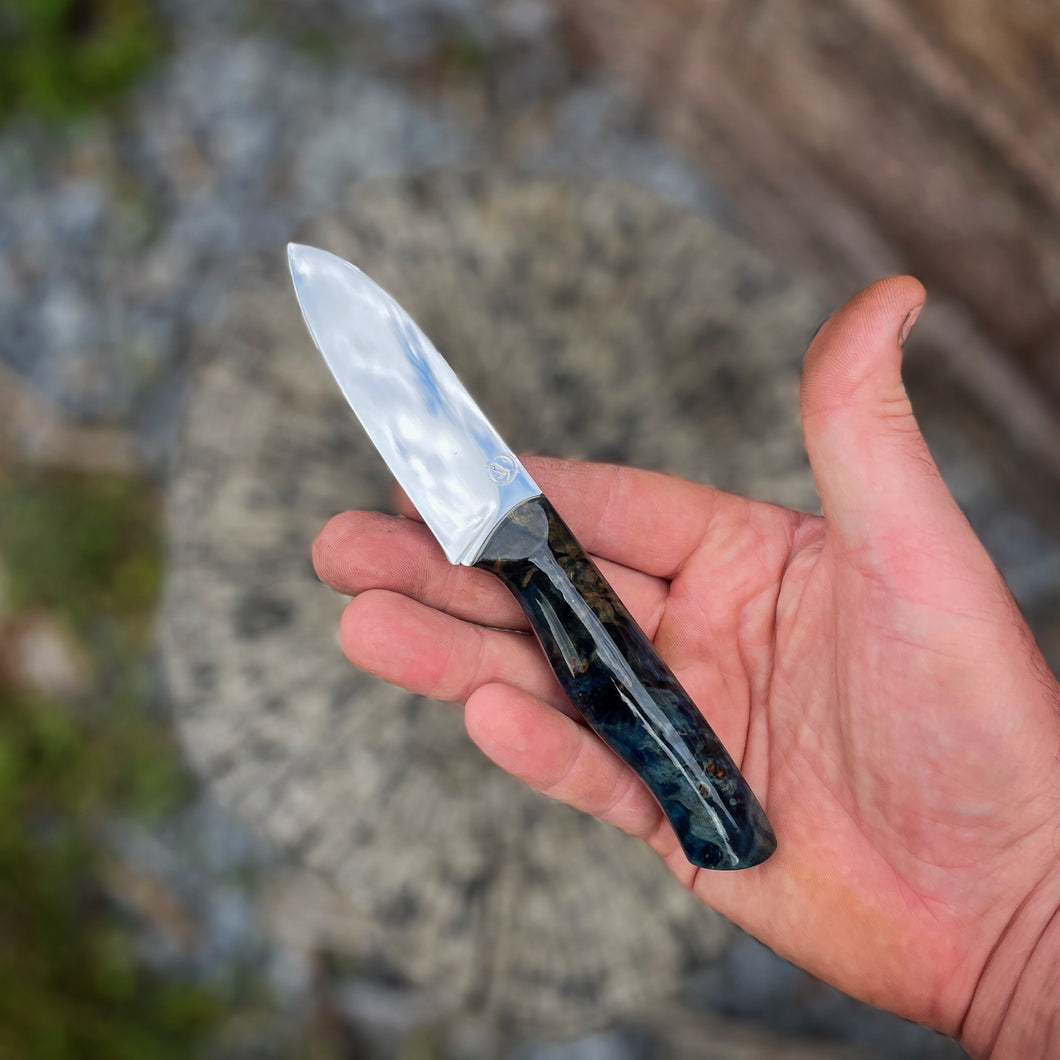 Paring Knife in AEB-L and Dyed Maple