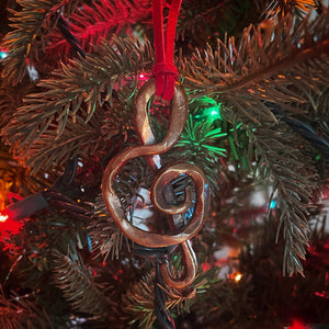 Copper Treble Clef Ornament